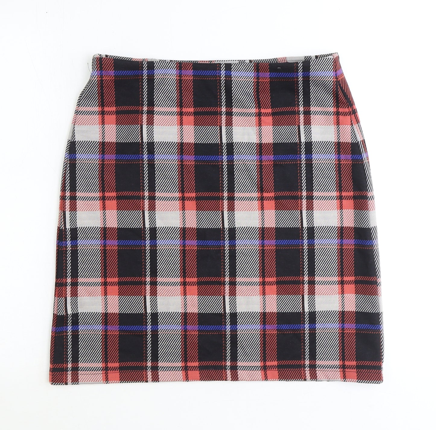Marks and Spencer Womens Black Plaid Polyester Mini Skirt Size 12