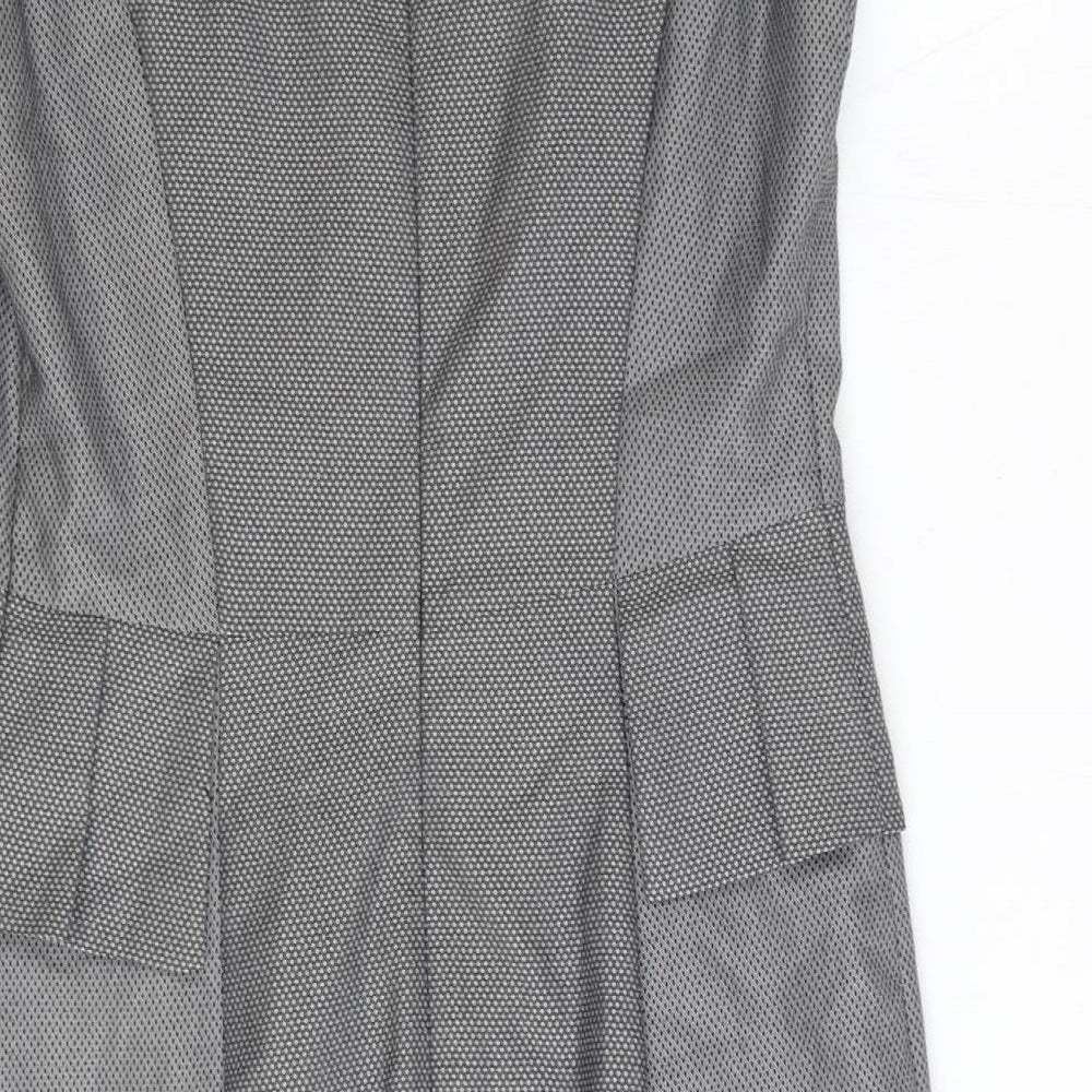 NEXT Womens Black Polyester Pencil Dress Size 10 Boat Neck Zip