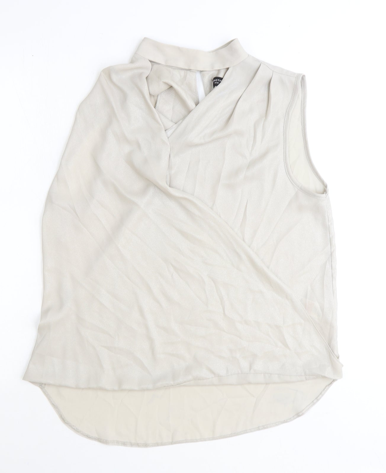 Dorothy Perkins Womens Grey Polyester Basic Tank Size 14 Round Neck