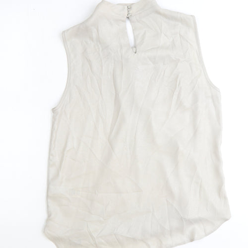 Dorothy Perkins Womens Grey Polyester Basic Tank Size 14 Round Neck