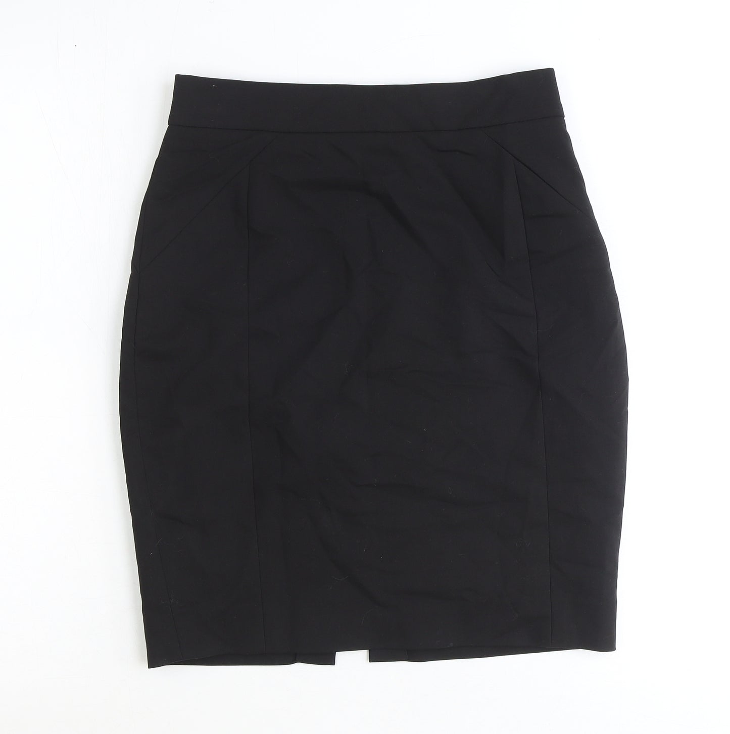 H&M Womens Black Polyester Mini Skirt Size 8 Zip