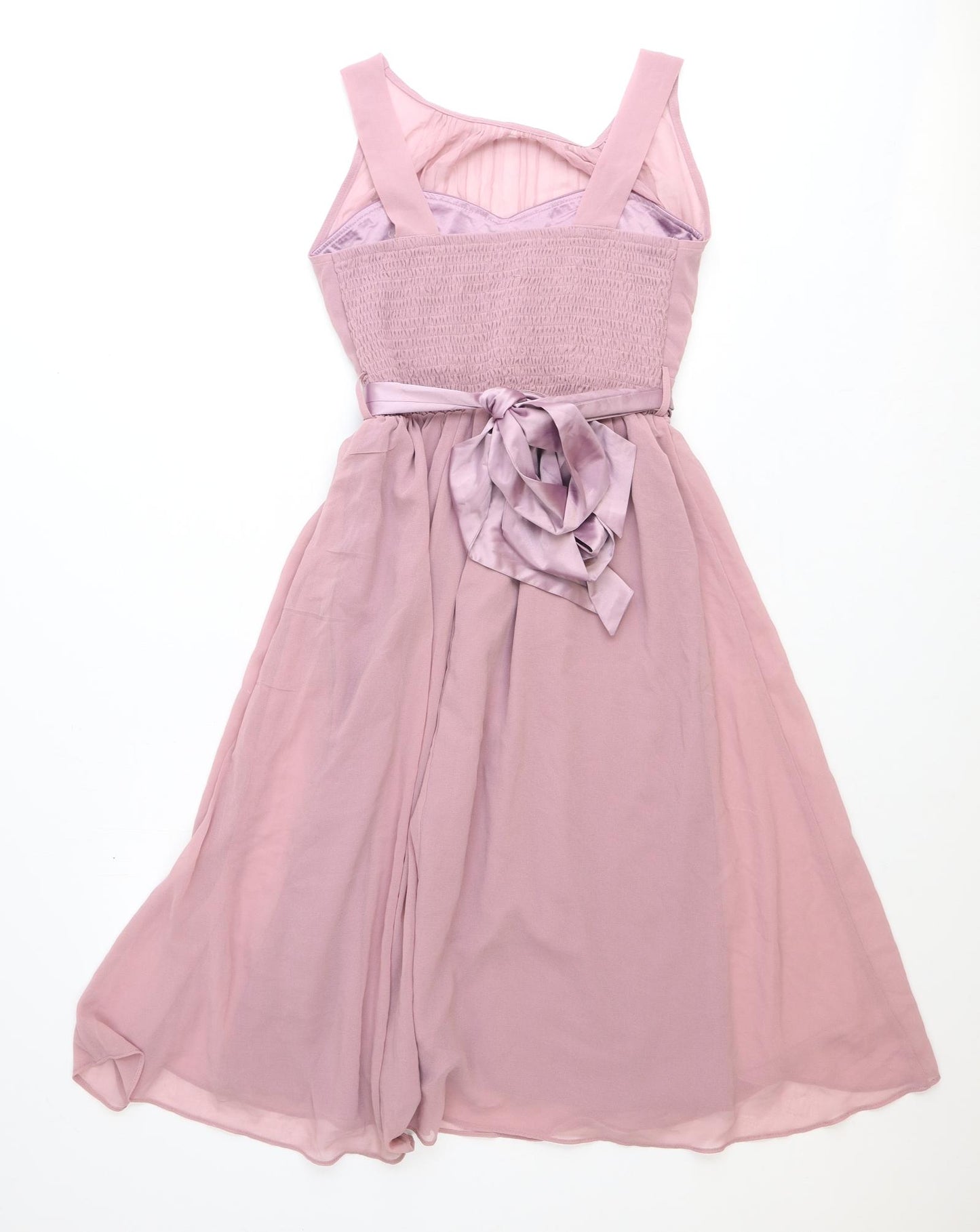 Showcase Womens Pink Polyester Fit & Flare Size 10 Boat Neck Pullover