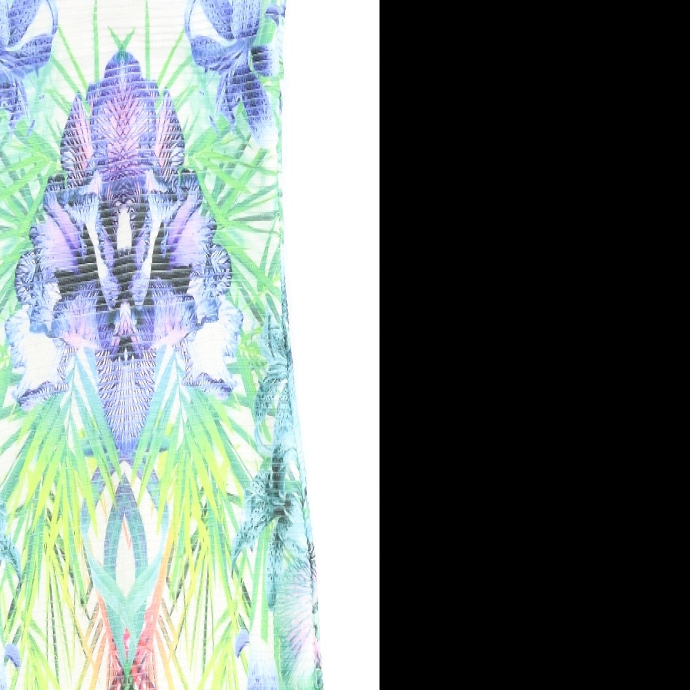 Lipsy Womens Multicoloured Geometric Polyester Pencil Dress Size 6 Sweetheart Zip