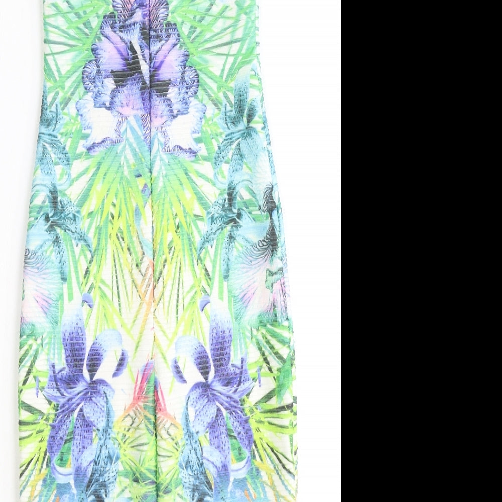Lipsy Womens Multicoloured Geometric Polyester Pencil Dress Size 6 Sweetheart Zip