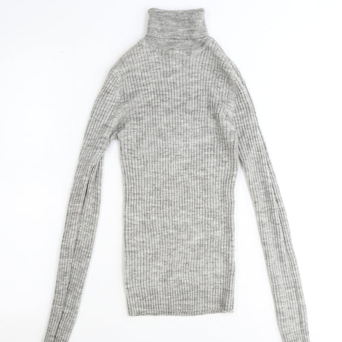 Brave Soul Womens Grey High Neck Polyester Pullover Jumper Size XS