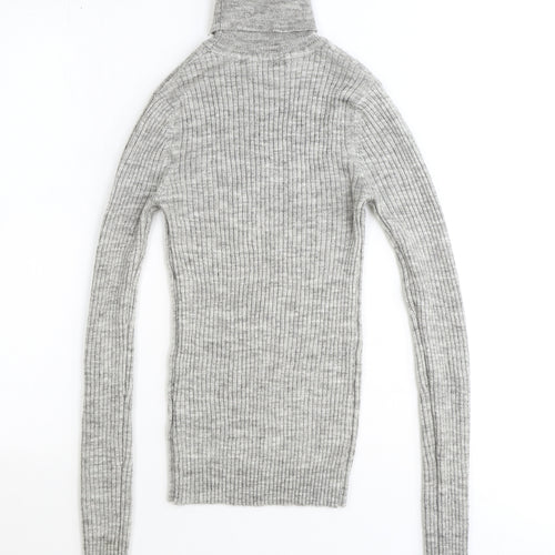 Brave Soul Womens Grey High Neck Polyester Pullover Jumper Size XS