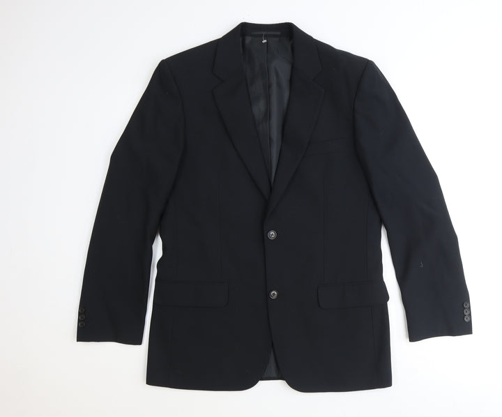 Petroleum Mens Black Polyester Jacket Suit Jacket Size 38 Regular