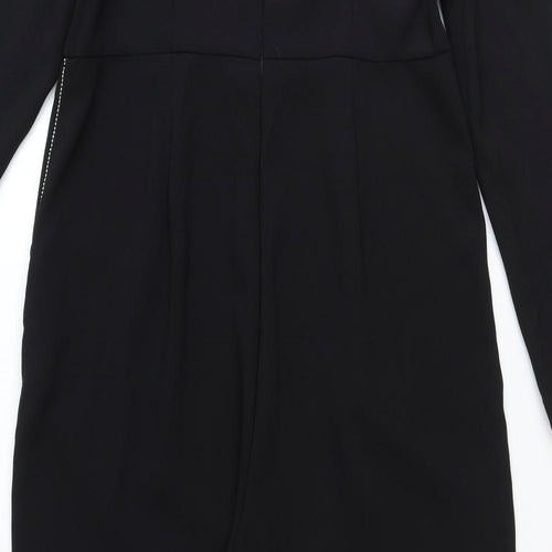 Marks and Spencer Womens Black Polyester Jumpsuit One-Piece Size 16 Tie