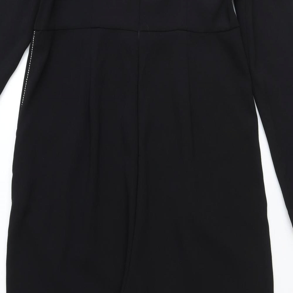 Marks and Spencer Womens Black Polyester Jumpsuit One-Piece Size 16 Tie