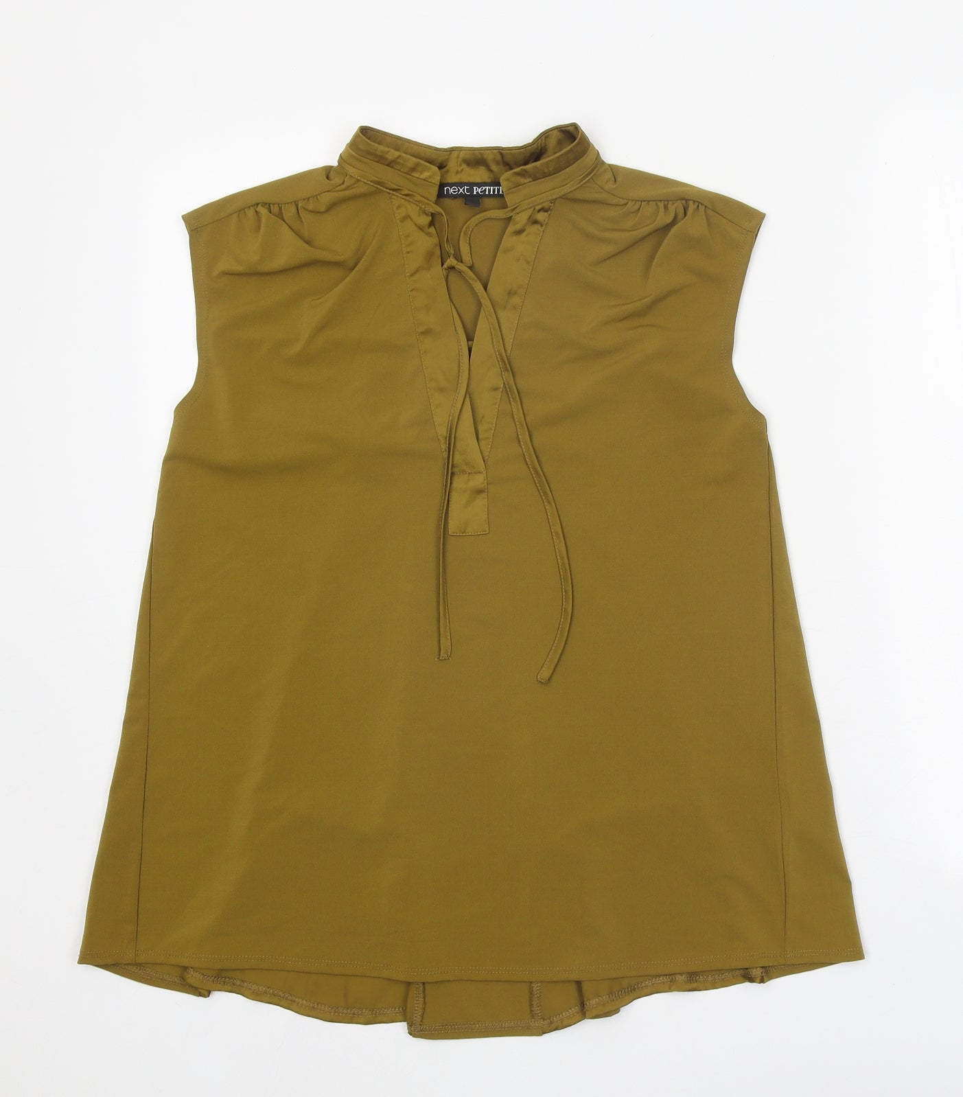 NEXT Womens Gold Polyester Basic Blouse Size 8 V-Neck
