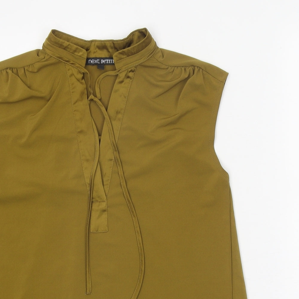 NEXT Womens Gold Polyester Basic Blouse Size 8 V-Neck