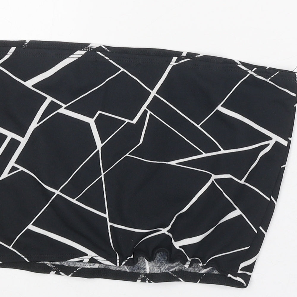 Oeuvre Womens Black Geometric Polyester Cropped Tank Size M Off the Shoulder