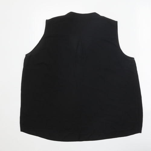 Arte Womens Black Polyester Basic Blouse Size 16 V-Neck