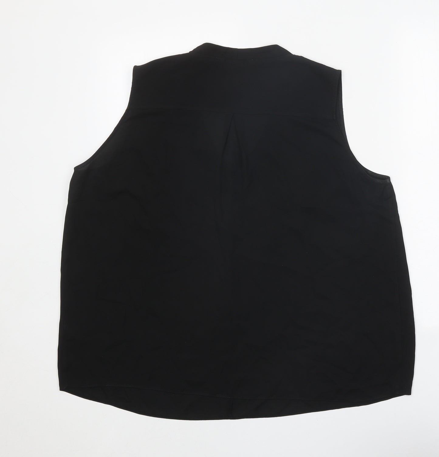 Arte Womens Black Polyester Basic Blouse Size 16 V-Neck