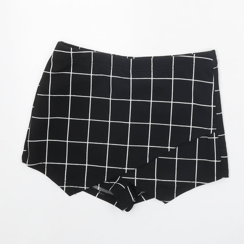 SheIn Womens Black Check Polyester Skort Size M