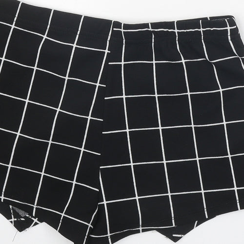 SheIn Womens Black Check Polyester Skort Size M