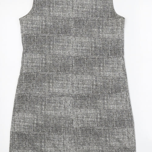 Papaya Womens Grey Cotton A-Line Size 8 V-Neck Zip