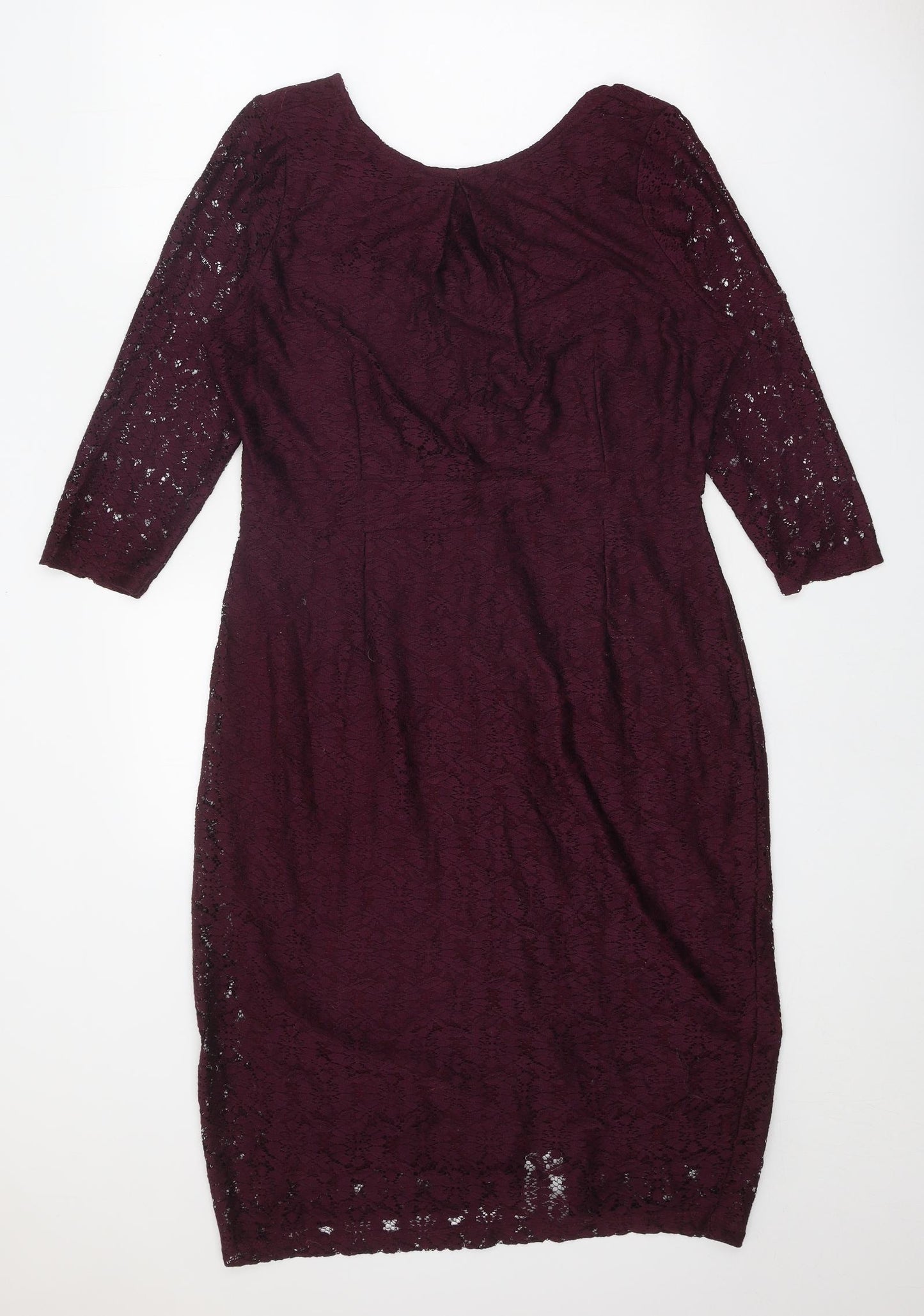 Dorothy Perkins Womens Purple Polyester A-Line Size 18 Round Neck Zip