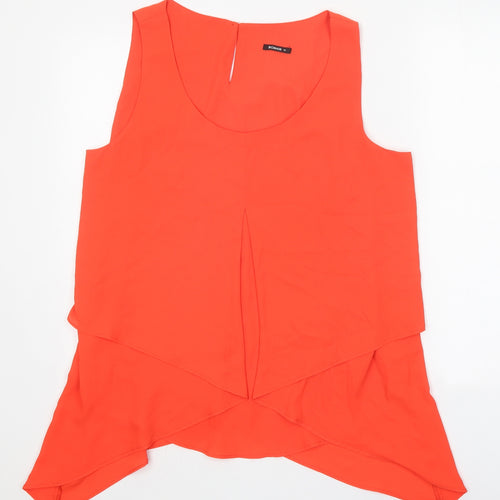 Roman Womens Red Polyester Basic Tank Size 16 Scoop Neck