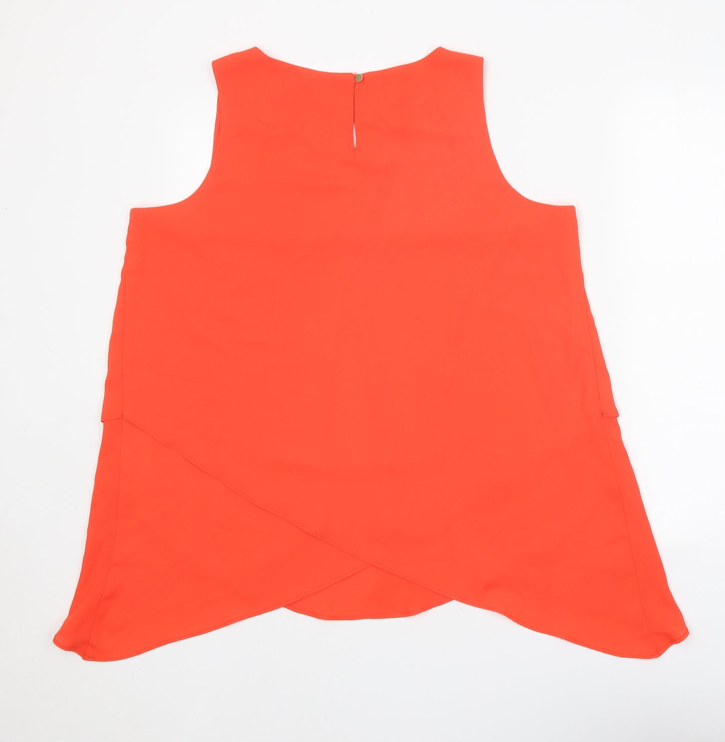 Roman Womens Red Polyester Basic Tank Size 16 Scoop Neck