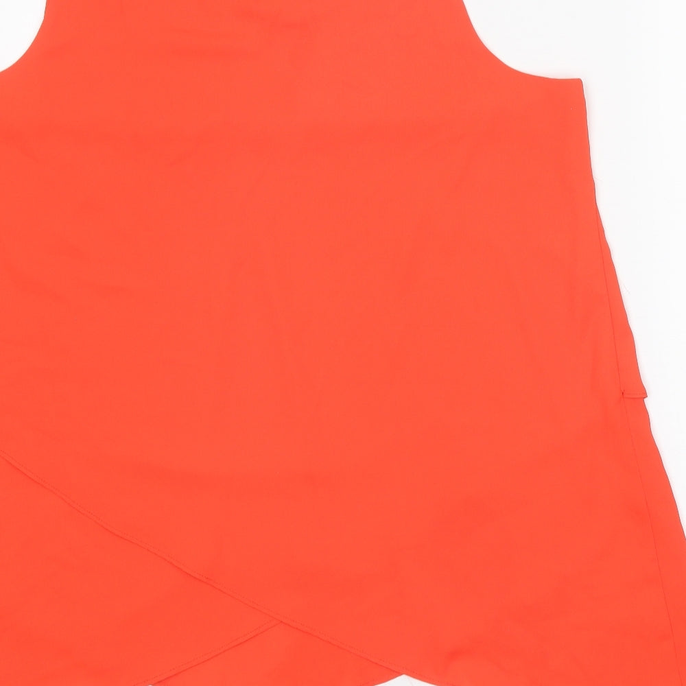 Roman Womens Red Polyester Basic Tank Size 16 Scoop Neck
