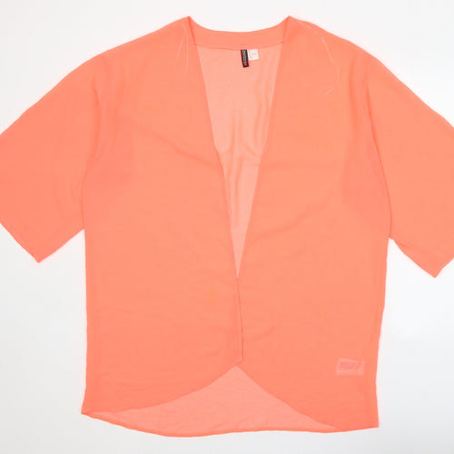 Divided Womens Pink Polyester Basic Blouse Size L V-Neck