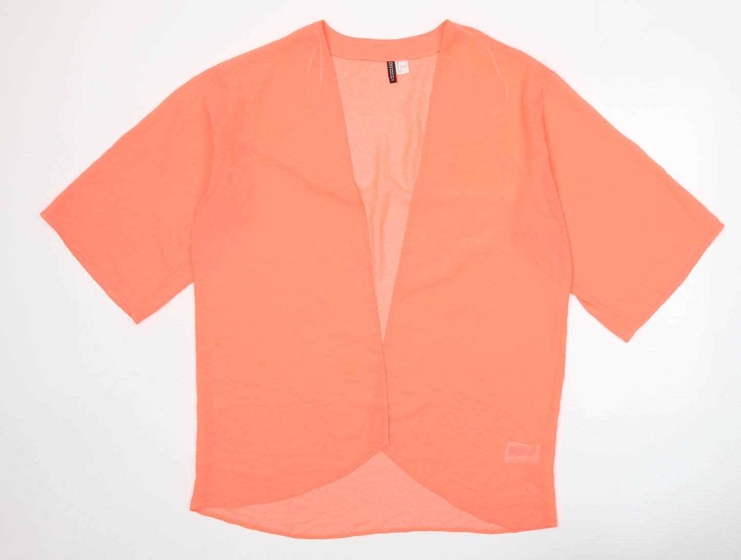 Divided Womens Pink Polyester Basic Blouse Size L V-Neck