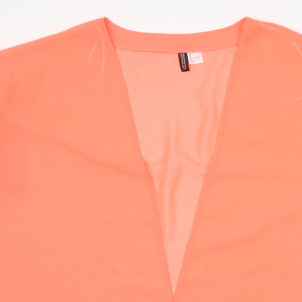 Divided Womens Pink Polyester Basic Blouse Size L V-Neck