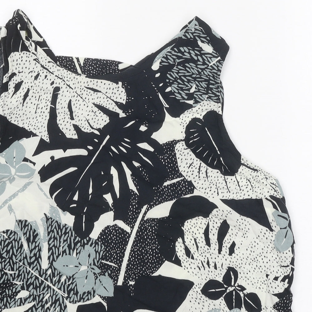 TU Womens Black Geometric Viscose Basic Tank Size 20 Scoop Neck