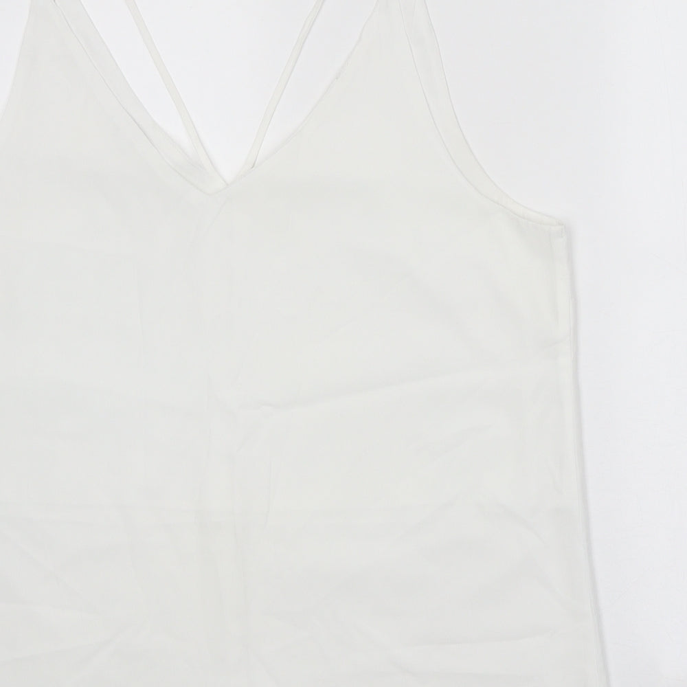 PEP&CO Womens White Polyester Camisole Tank Size 20 V-Neck