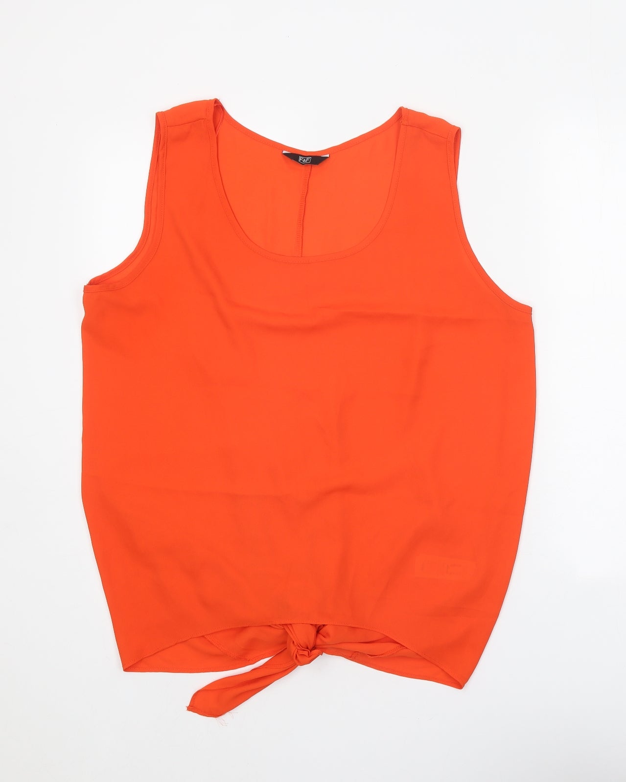 F&F Womens Red Polyester Basic Tank Size 18 Scoop Neck