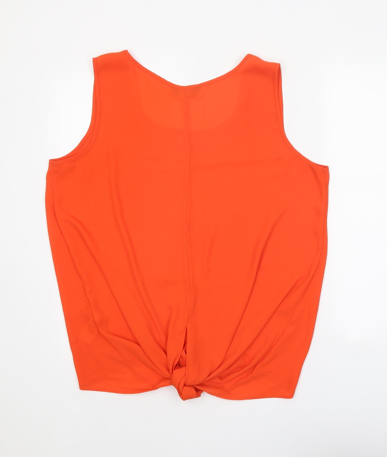F&F Womens Red Polyester Basic Tank Size 18 Scoop Neck