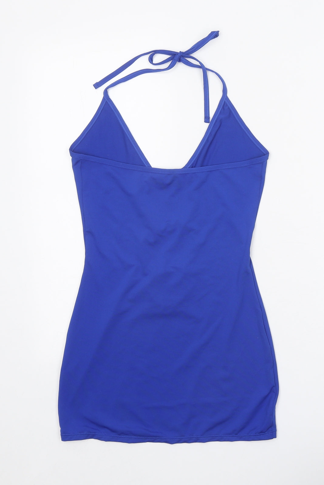 Preworn Womens Blue Polyester Bodycon Size S Halter Tie - Chain Detail