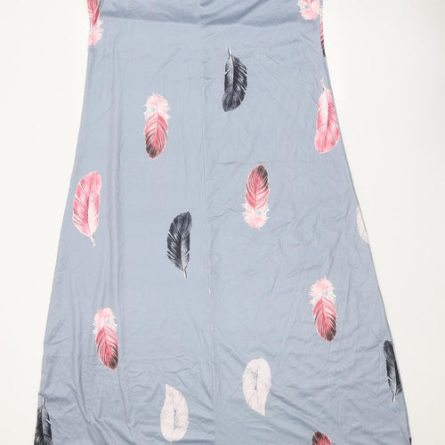 Preworn Womens Blue Geometric Polyester Slip Dress Size XL V-Neck Pullover