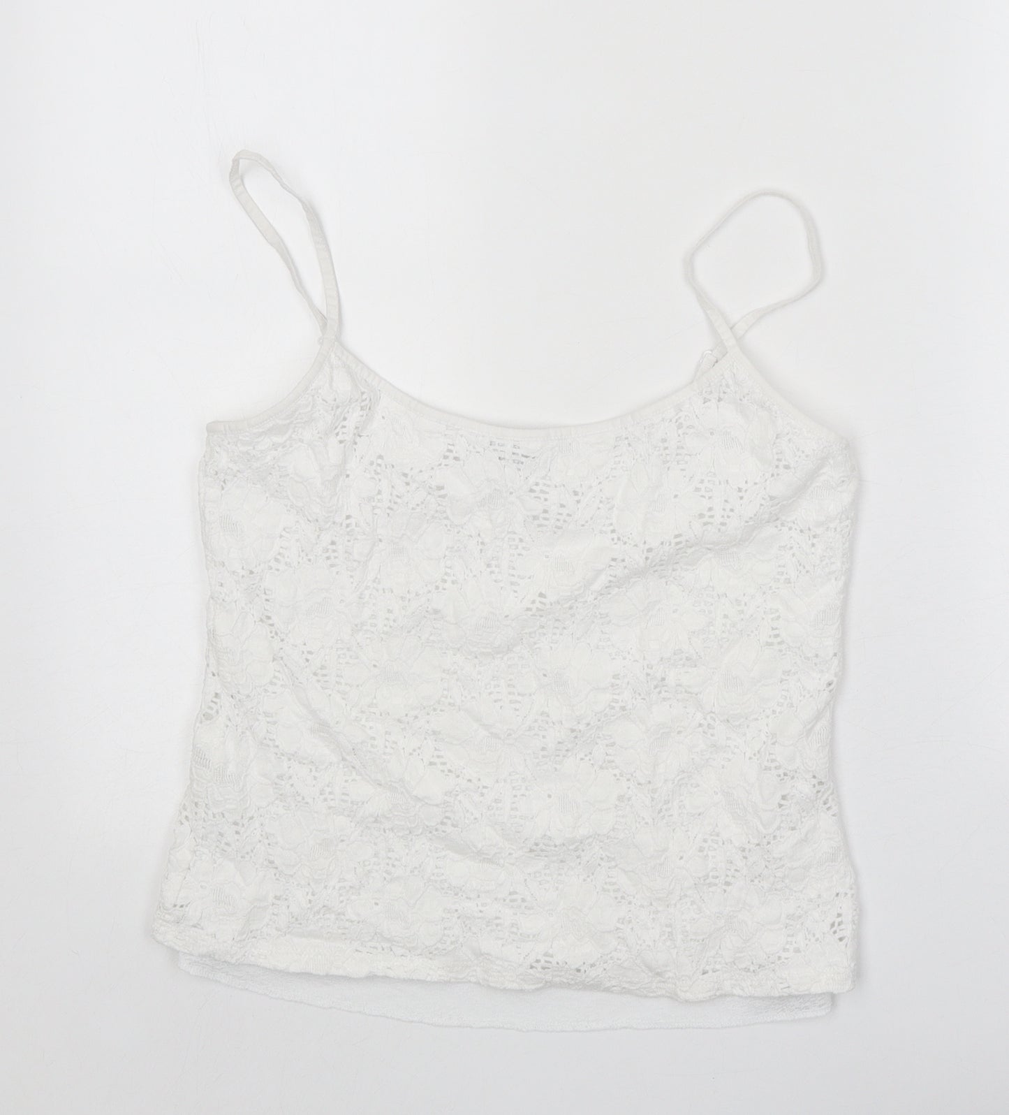 Per Una Womens White Cotton Camisole Tank Size 12 Scoop Neck