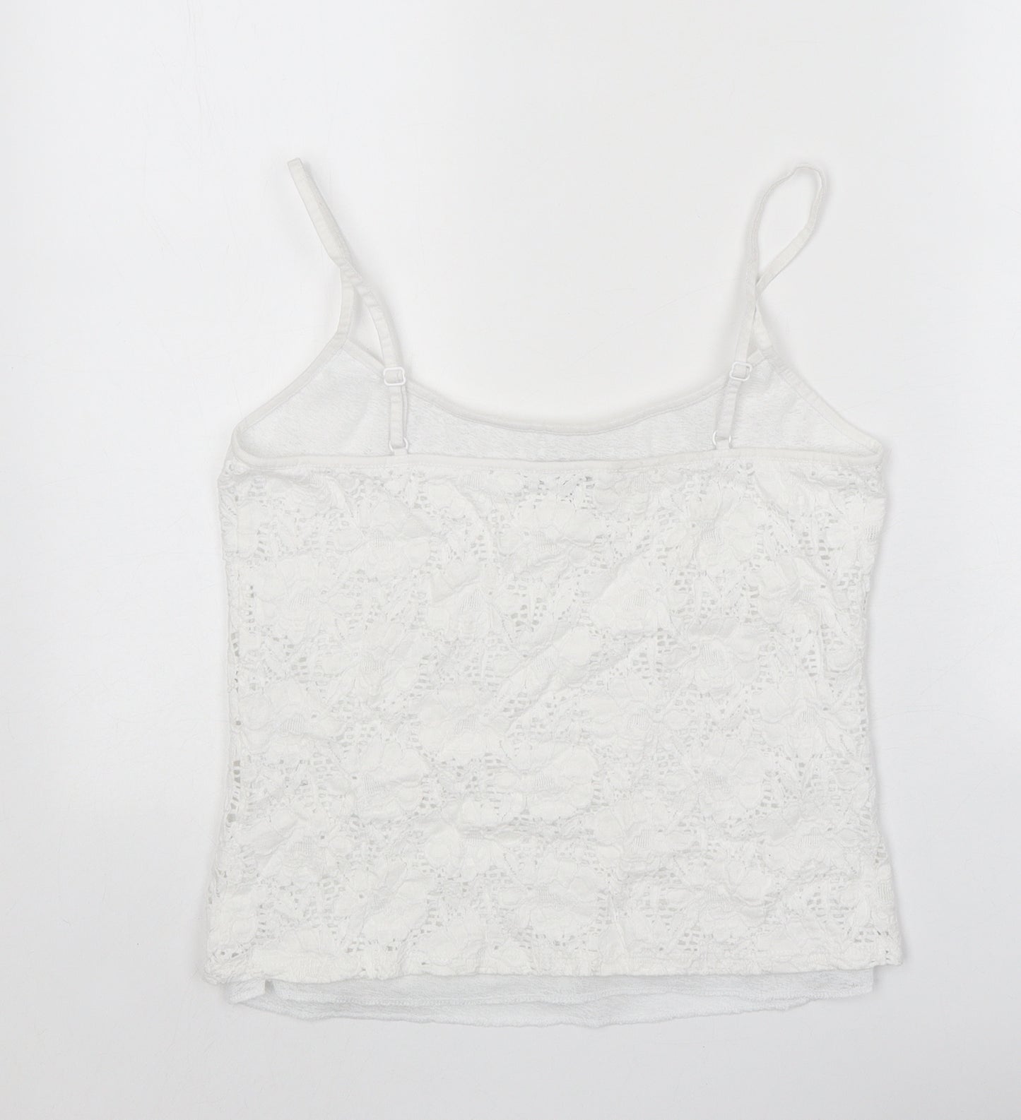 Per Una Womens White Cotton Camisole Tank Size 12 Scoop Neck