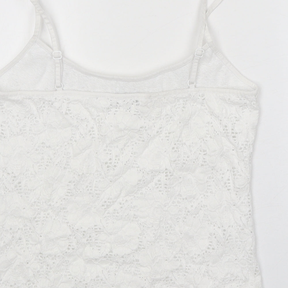 Per Una Womens White Cotton Camisole Tank Size 12 Scoop Neck