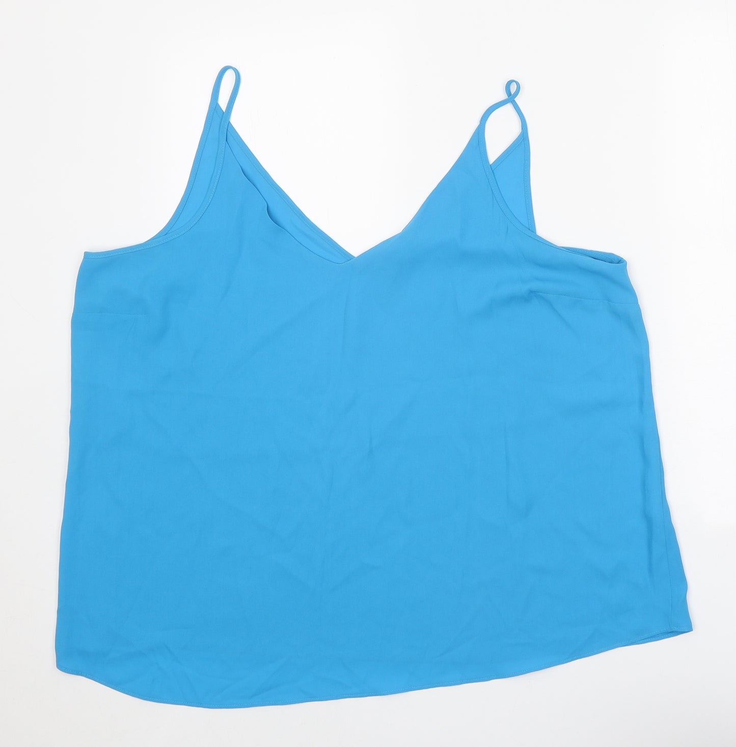 Papaya Womens Blue Polyester Camisole Tank Size 20 V-Neck