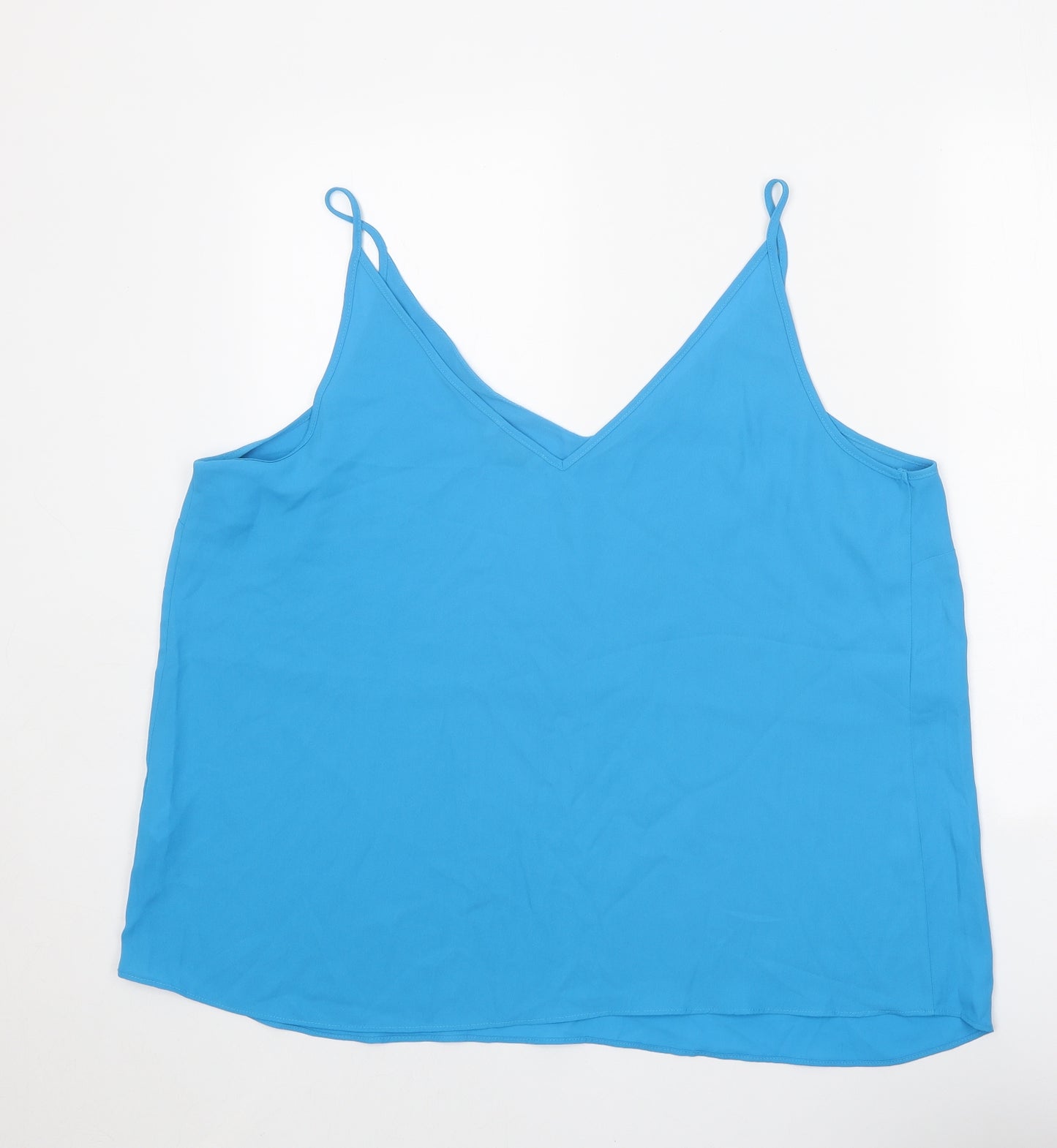 Papaya Womens Blue Polyester Camisole Tank Size 20 V-Neck