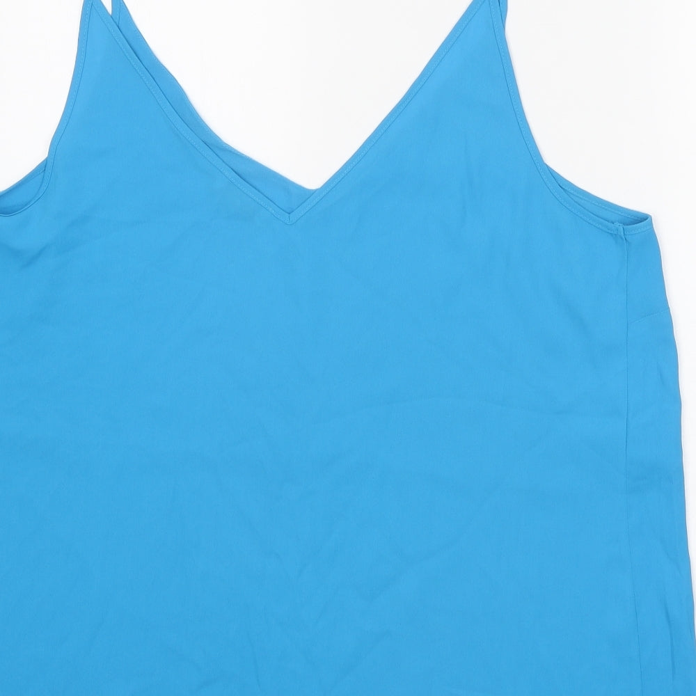 Papaya Womens Blue Polyester Camisole Tank Size 20 V-Neck