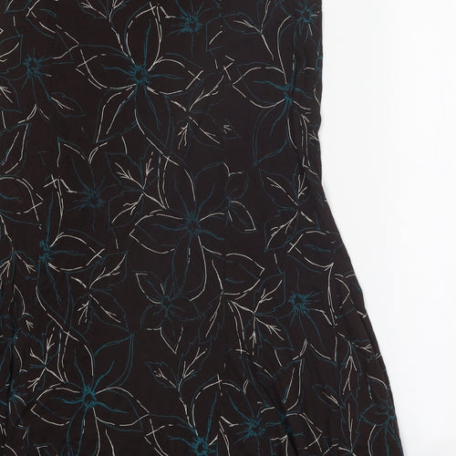 Kinnik Womens Brown Floral Polyester A-Line Skirt Size 32 in Tie
