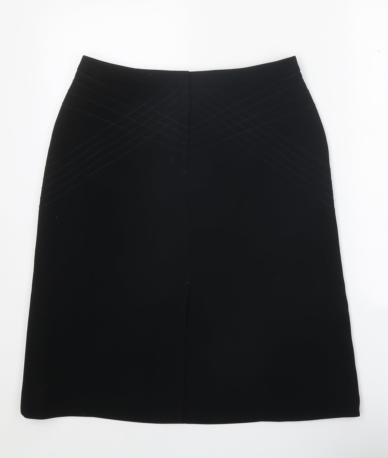 Linea Womens Black Polyester A-Line Skirt Size 12 Zip