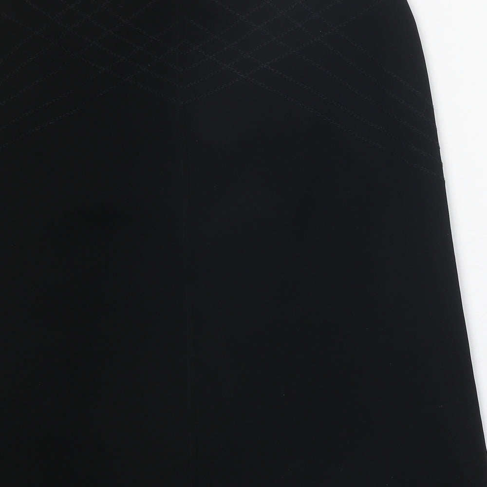 Linea Womens Black Polyester A-Line Skirt Size 12 Zip