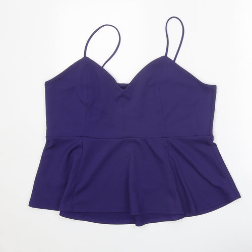 H&M Womens Purple Polyester Camisole Tank Size XL V-Neck - Peplum