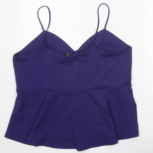 H&M Womens Purple Polyester Camisole Tank Size XL V-Neck - Peplum