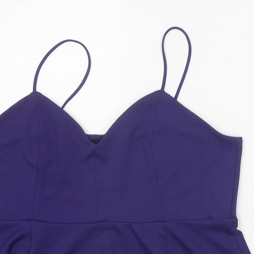 H&M Womens Purple Polyester Camisole Tank Size XL V-Neck - Peplum