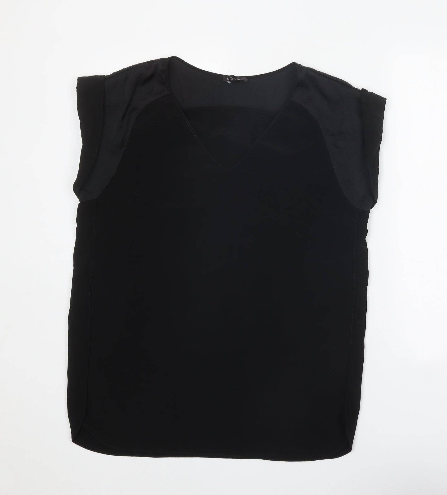 River Island Womens Black Polyester Basic Tank Size 10 V-Neck