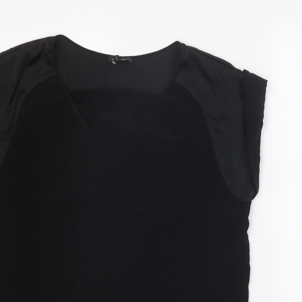River Island Womens Black Polyester Basic Tank Size 10 V-Neck