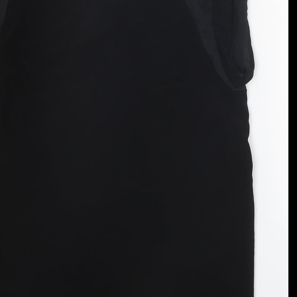 River Island Womens Black Polyester Basic Tank Size 10 V-Neck