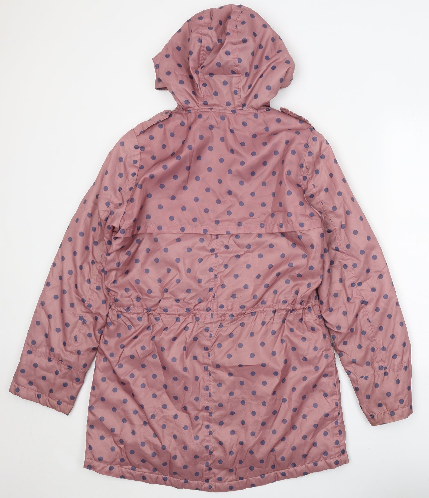 Cotton Traders Womens Pink Polka Dot Rain Coat Coat Size 10 Zip